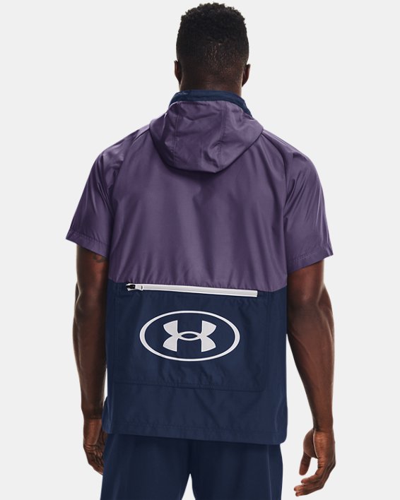 Men's UA Evolution Woven Full-Zip Short Sleeve Hoodie, Purple, pdpMainDesktop image number 1